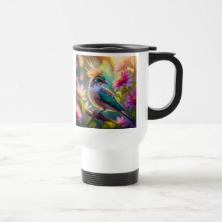Golden Creaded Green Headed Finch Fantasy Bird Reisebecher