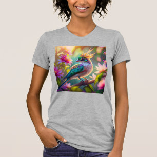Golden Creaded Green Headed Finch Fantasy Bird T-Shirt