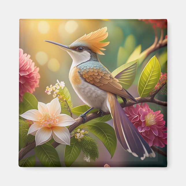 Golden Create Honeyeater Fantasy Bird Magnet (Vorne)