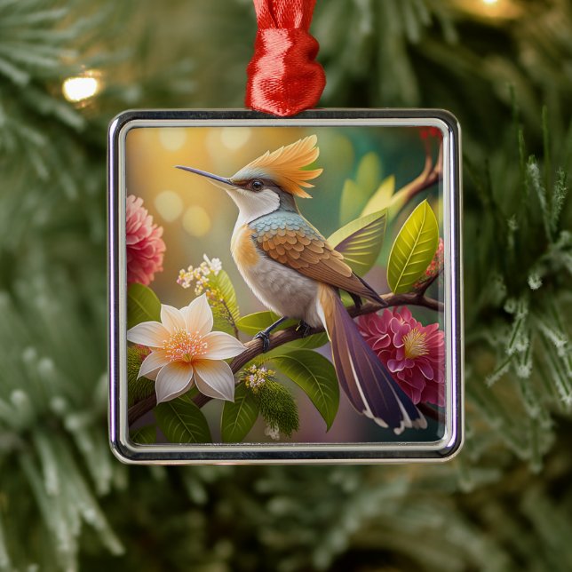 Golden Create Honeyeater Fantasy Bird Ornament Aus Metall (Baum)