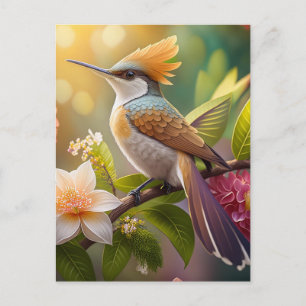 Golden Create Honeyeater Fantasy Bird Postkarte