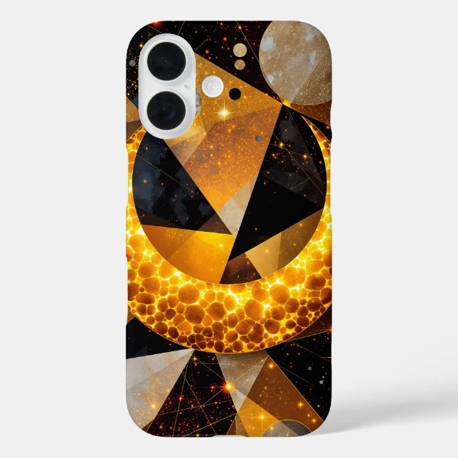 Golden Crescent Moon mit kosmischen geometrischen  Case-Mate iPhone Hülle (Rückseite)