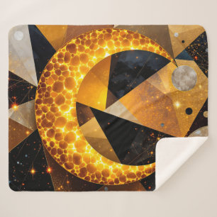 Golden Crescent Moon mit kosmischen geometrischen Sherpadecke