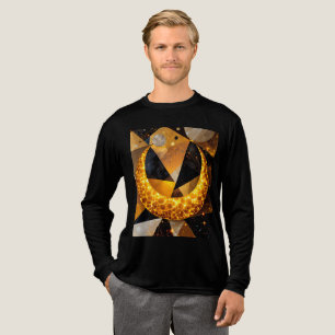 Golden Crescent Moon mit kosmischen geometrischen Tri-Blend Shirt