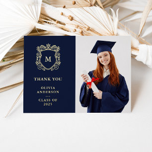 Golden Crest Elegante Dankeskarte zum Abschluss Folieneinladung