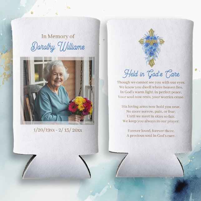 Golden Cross and Flowers Memorial Keepsake Selters Dosenkühler (Von Creator hochgeladen)