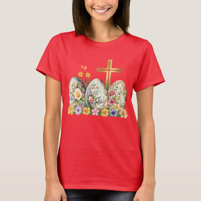 Golden Cross Decorative Ostereier T - Shirt (Vorderseite)