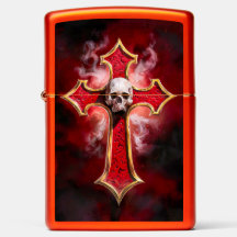 Golden Cross with Skull black Background