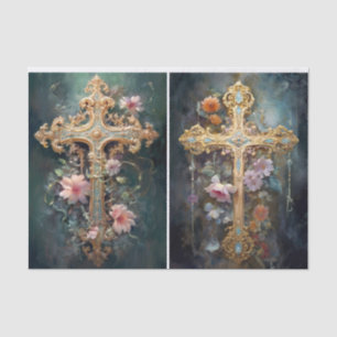Golden Crosses Seidenpapier