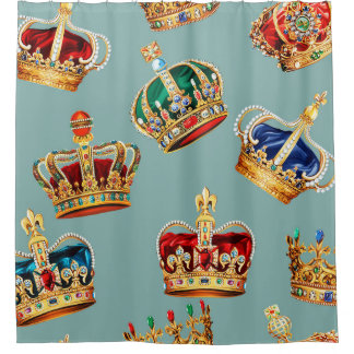 Golden Crown Baroque Mode Textur Duschvorhang