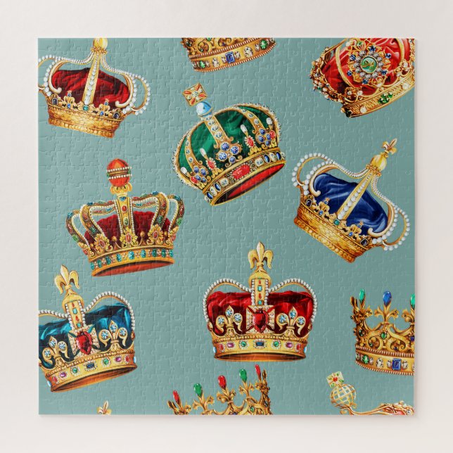 Golden Crown Baroque Mode Textur Puzzle (Vertikal)