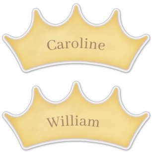 Golden Crown Fairytale Kinder Set 2 Individuelle N Aufkleber