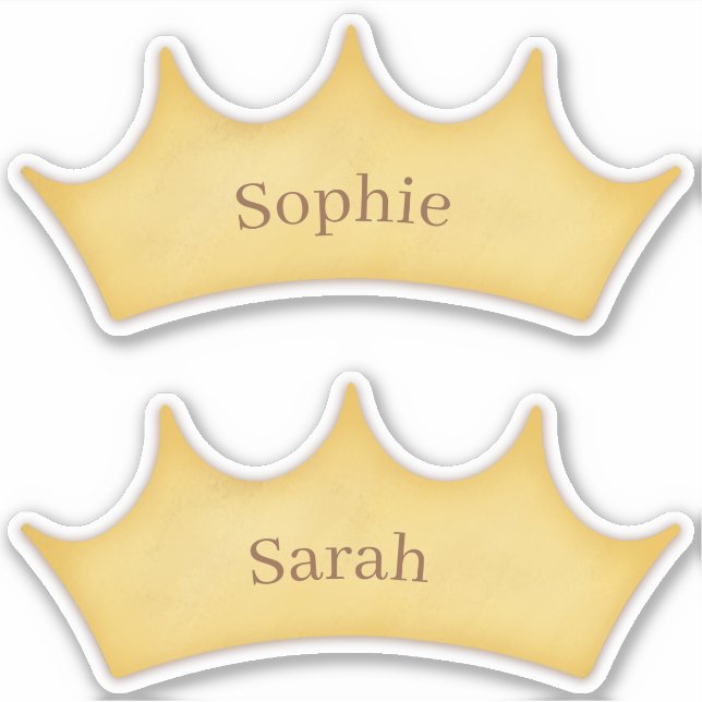 Golden Crown Fairytale Kinder Zimmer 2 Individuell Aufkleber (Vorderseite)