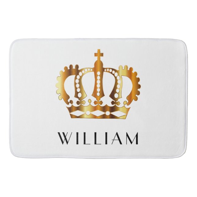 Golden Crown Personalisiert Name Badezimmer Matte (Vorderseite)