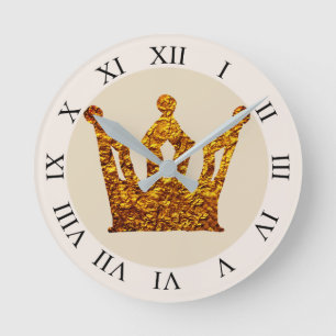 Golden Crown Wall Clock Runde Wanduhr