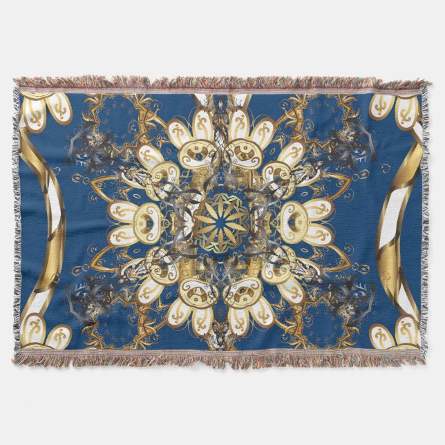 Golden Curls, orientalisches Vintages Muster. Decke (Vorderseite)