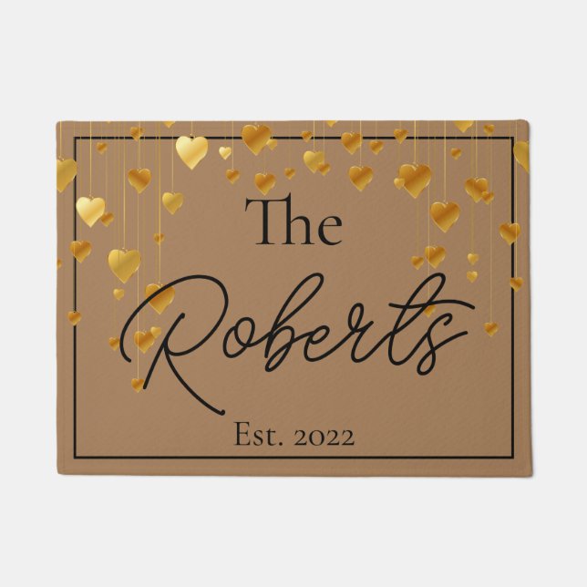 Golden Custom Housewärme | Neue Zuhause | Begrüßun Fußmatte (Vorderseite)