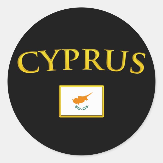 Golden Cyprus Runder Aufkleber (Vorderseite)