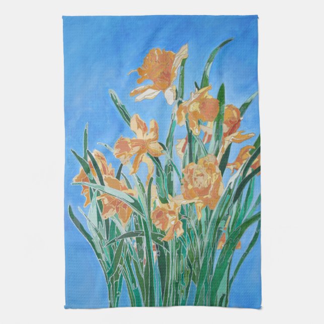 Golden Daffodils fett anmutend Art Geschirrtuch (Vertikal)