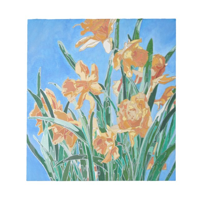 Golden Daffodils fett anmutend Art Notizblock (Vorderseite)