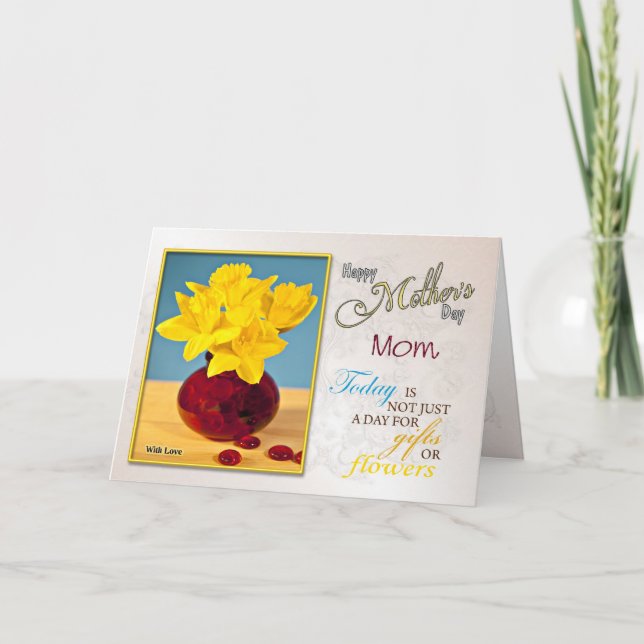 Golden Daffodils Muttertagskarte Karte (Vorderseite)