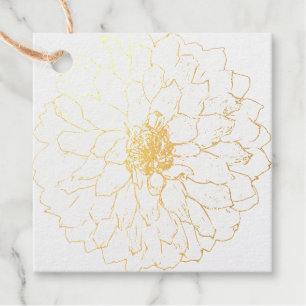 Golden Dahlia Blume Geschenkanhänger