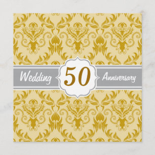 Golden Damask, 50. Hochzeitstag Einladung