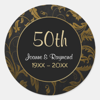 Golden Damask 50 Jahre alt - Anpassen Runder Aufkleber