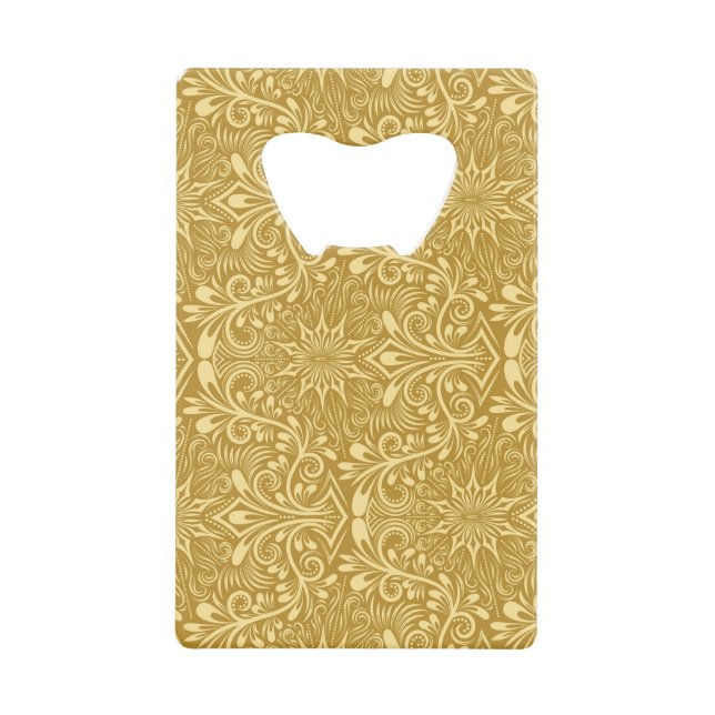Golden Damask Barockfarbenes Muster Geldbeutel Flaschenöffner (Vorderseite)