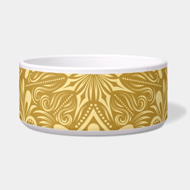 Golden Damask Barockfarbenes Muster Napf (Vorderseite)