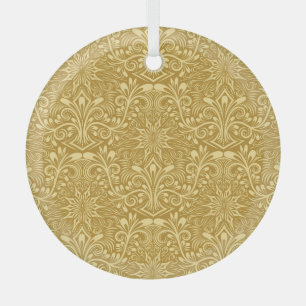Golden Damask Barockfarbenes Muster Ornament Aus Glas