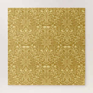 Golden Damask Barockfarbenes Muster Puzzle