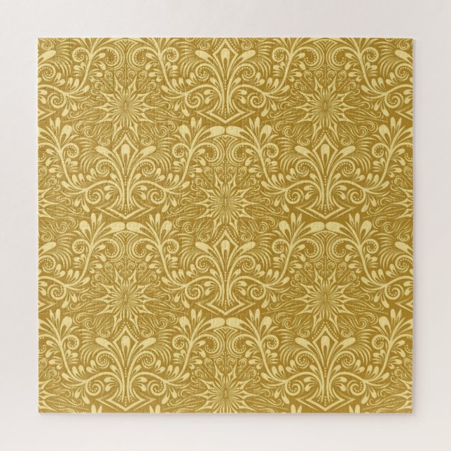 Golden Damask Barockfarbenes Muster Puzzle (Vertikal)