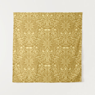 Golden Damask Barockfarbenes Muster Wandteppich