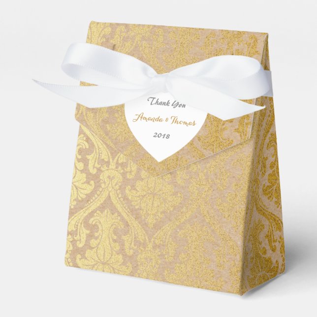 Golden Damask Gastgeschenk Hochzeit Geburtstag Geschenkschachtel (Vorderseite)
