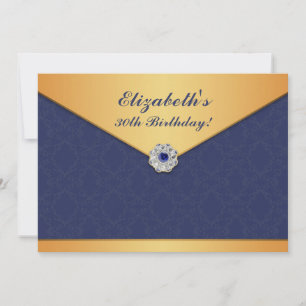 Golden Damask Geburtstagspauschale Einladung