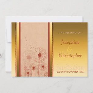 Golden Dandelion Sunshine Wedding Einladung