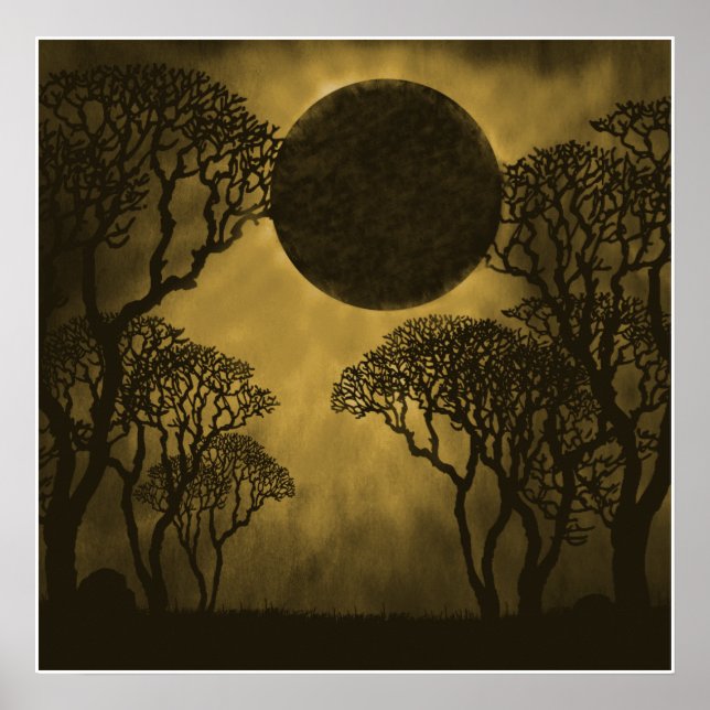 Golden Dark Forest Eclipse Poster (Vorne)