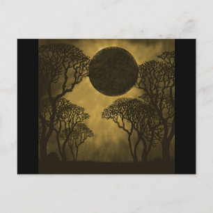Golden Dark Forest Eclipse Postkarte