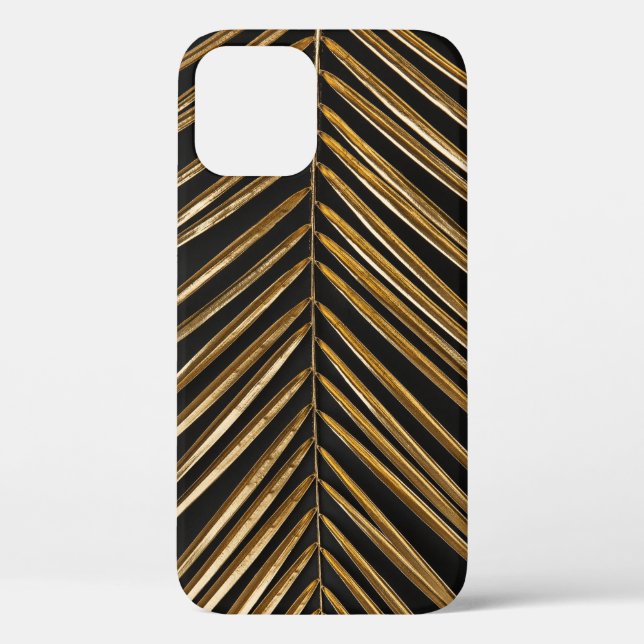 Golden Date Palm Leaf: Schwarz Minimalistisch Case-Mate iPhone Hülle (Rückseite)