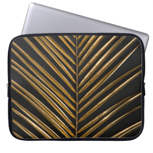 Golden Date Palm: Minimalistischer schwarzer Hinte Laptopschutzhülle