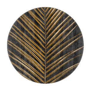Golden Date Palm: Minimalistischer schwarzer Hinte Schneidebrett