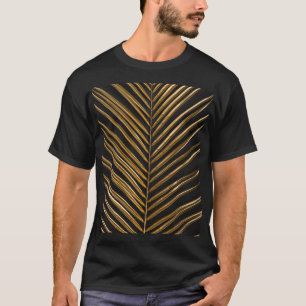 Golden Date Palm: Minimalistischer schwarzer Hinte T-Shirt