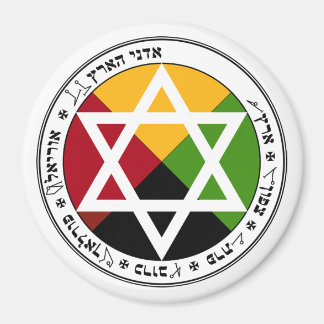 Golden Dawn Earth Pentagramm auf Weiß Magnet