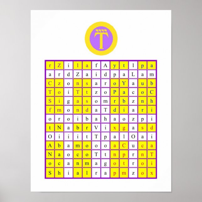 Golden Dawn Enochian Air Tablet / Watchtower Poster (Vorne)