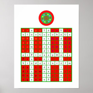 Golden Dawn Enochian Fire Tablet / Watchtower Poster