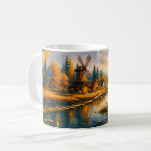 Golden Dawn im Windmühlen-Dorf Kaffeetasse