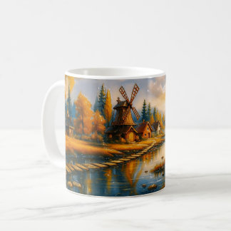Golden Dawn im Windmühlen-Dorf Kaffeetasse