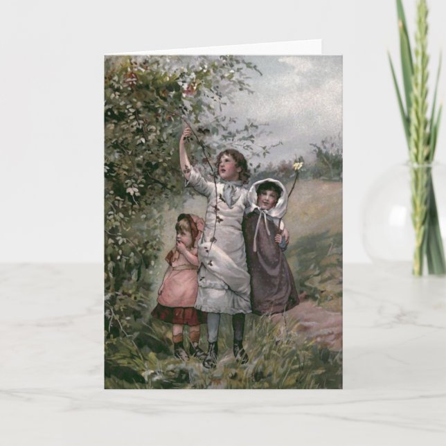 "Golden Days" - Vintage Buchvorführung Feiertagskarte (Vorderseite)