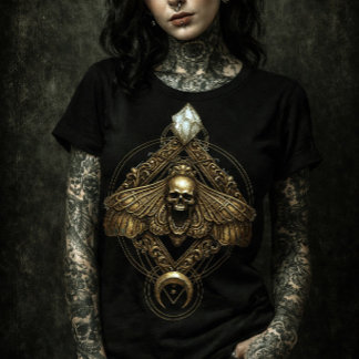 Golden Death Head Moth Skull | Mystical Insect Poster